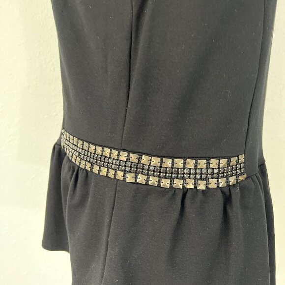 Design History Womans Blouse XXL Black Top Sleeveless Studded Embelished Stretch - Picture 7 of 16